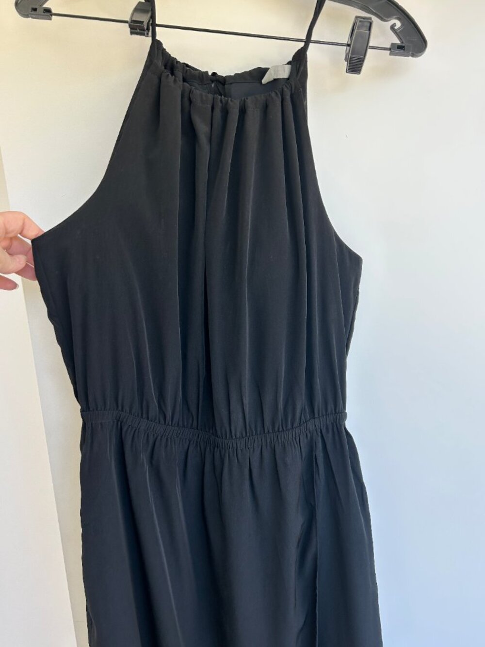 Summer Sun Dress - Athleta Black Ripple Maxi Dress, size Large